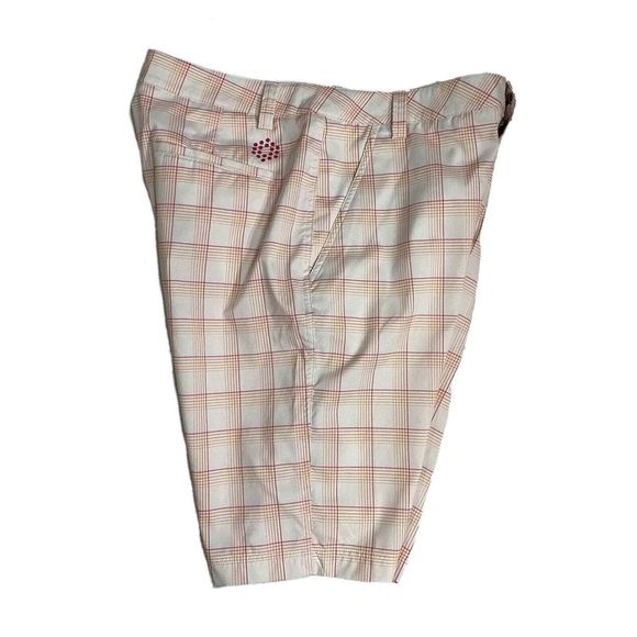 Puma Mens Golf Shorts Flat Front‎ Pockets Lightweight White plaid 32 - Picture 5 of 7